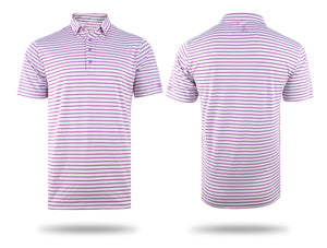 Tech Stripe Polo in Fuchsia