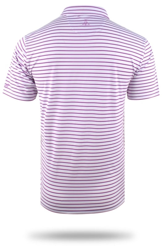 Tech Stripe Polo in Fuchsia