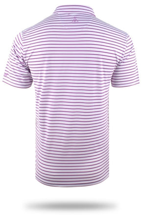 Tech Stripe Polo in Fuchsia