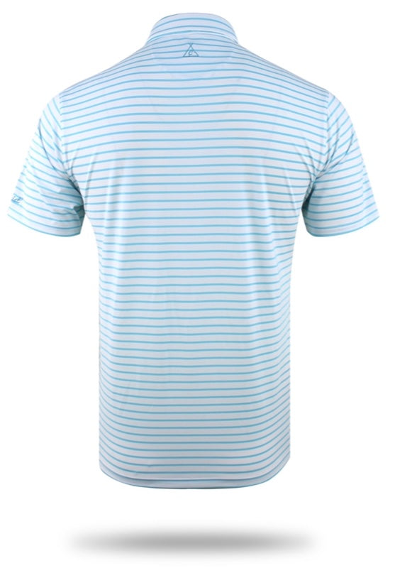 Tech Stripe Polo in Turquoise